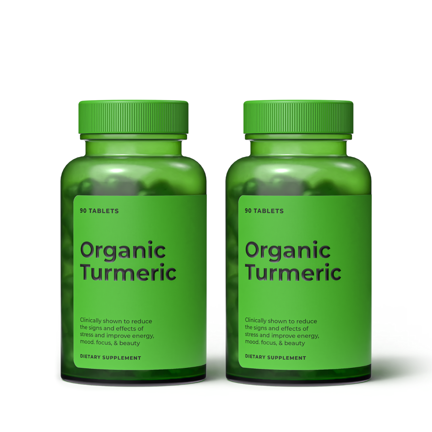 Two Organic Turmeric supplement bottles side by side as a 2-pack upsell tile